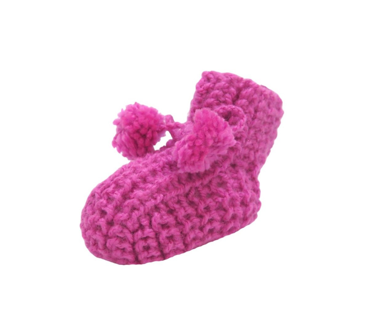 Escarpines Tejido a Mano con Pompones para atar