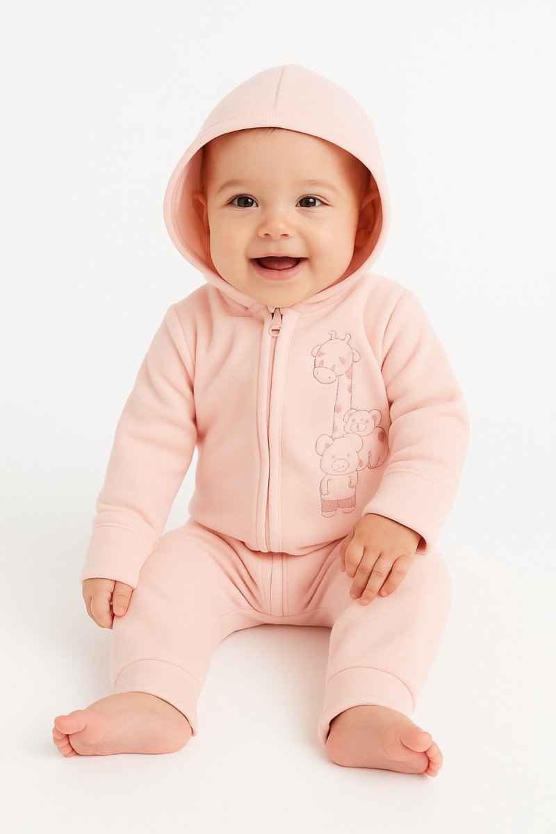 Enterito Polar con Jirafa bordado Pie y Mano Rebatible