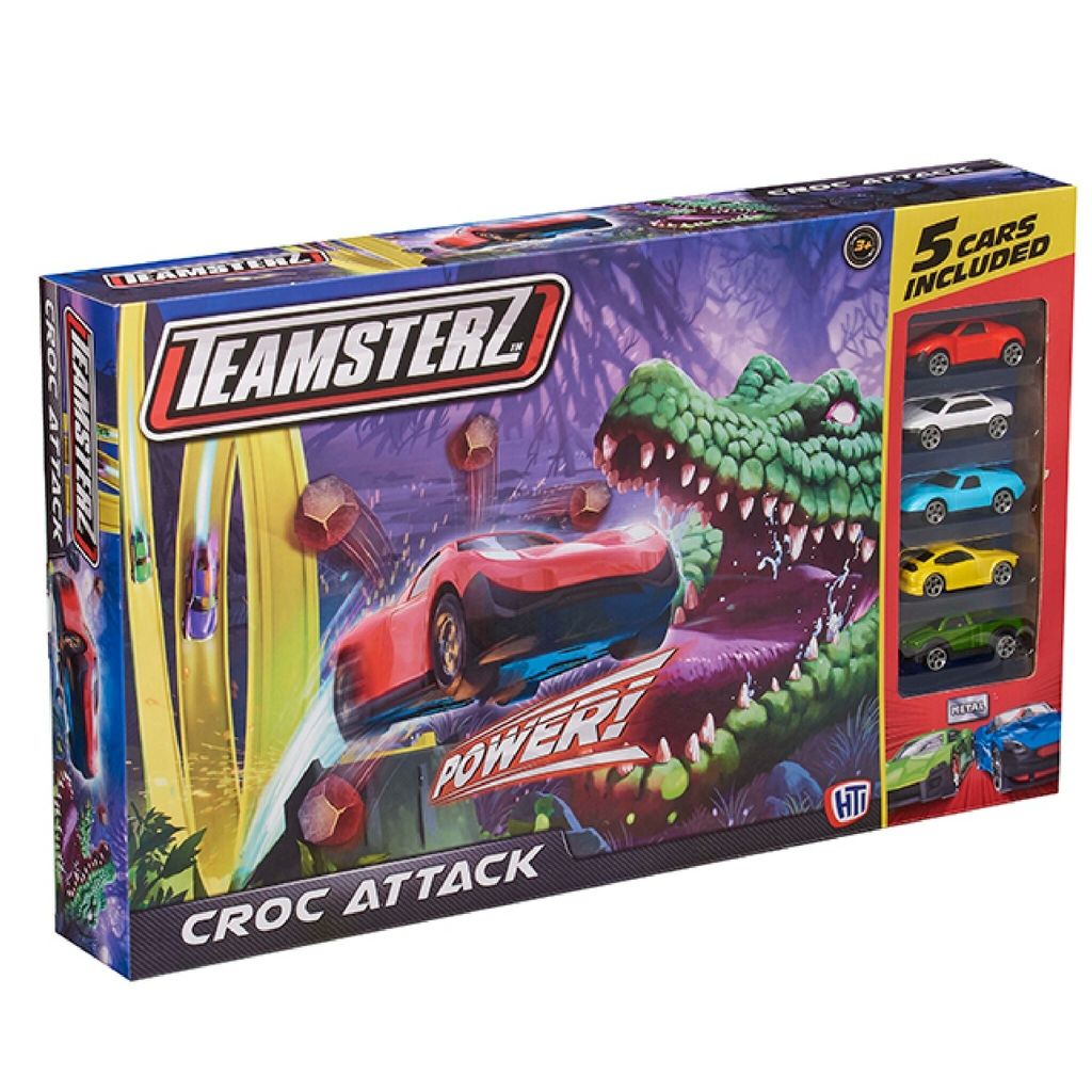 Pista De Autos Teamsterz Turbo City Croc Attack - Incluye 5 Autos