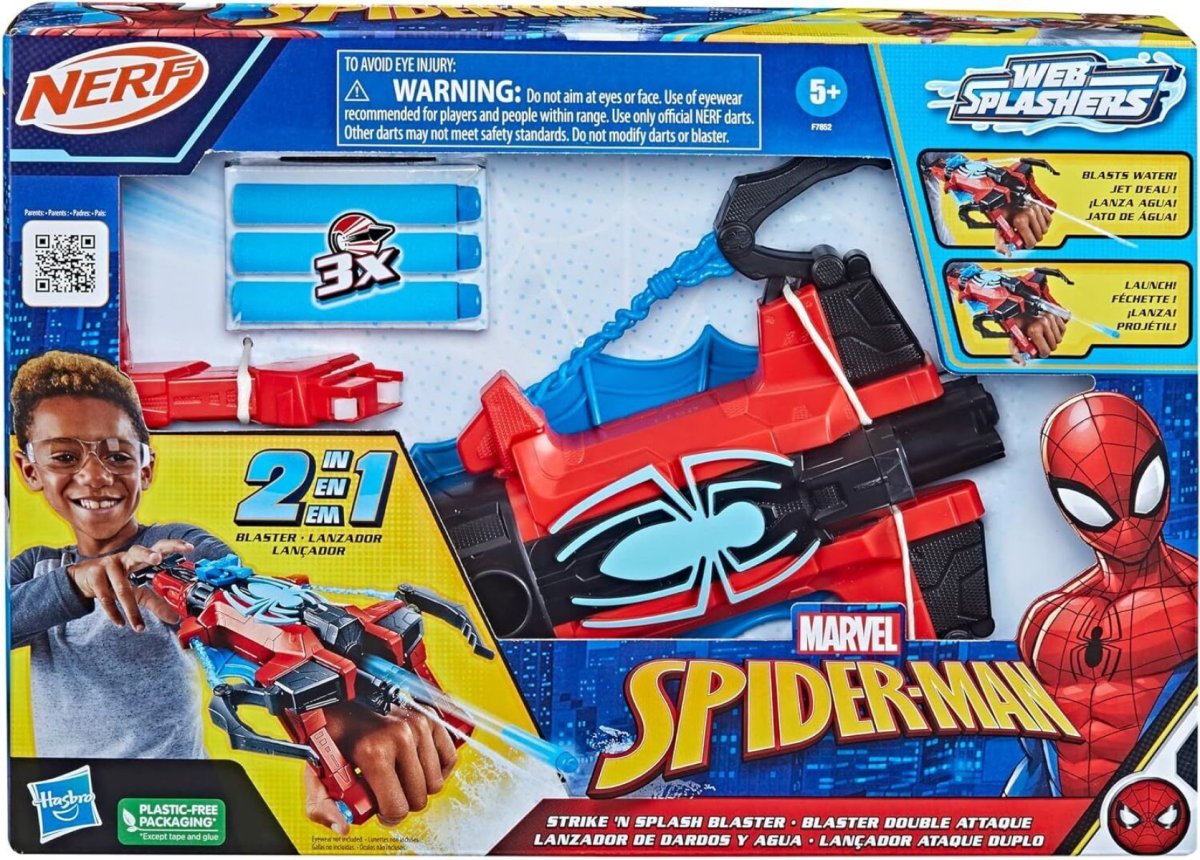 Lanzador De Dardos Y Agua Spiderman - Hombre Araña - Nerf - Web Splasherd