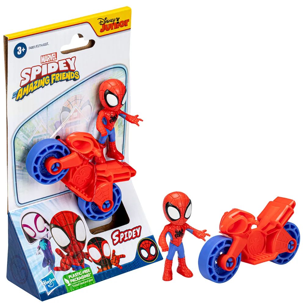 Figura Muñeco Articulado Spidey Con Vehiculo - Spidey Y Sus Sorprendentes Amigos Marvel - Spiderman
