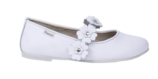 Balerina cuero con flores y Velcro