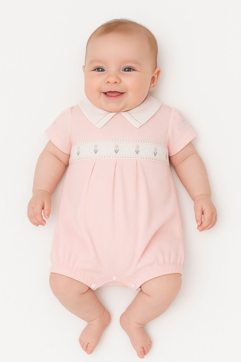 Enteritos Babucha Pique con cuello bordado