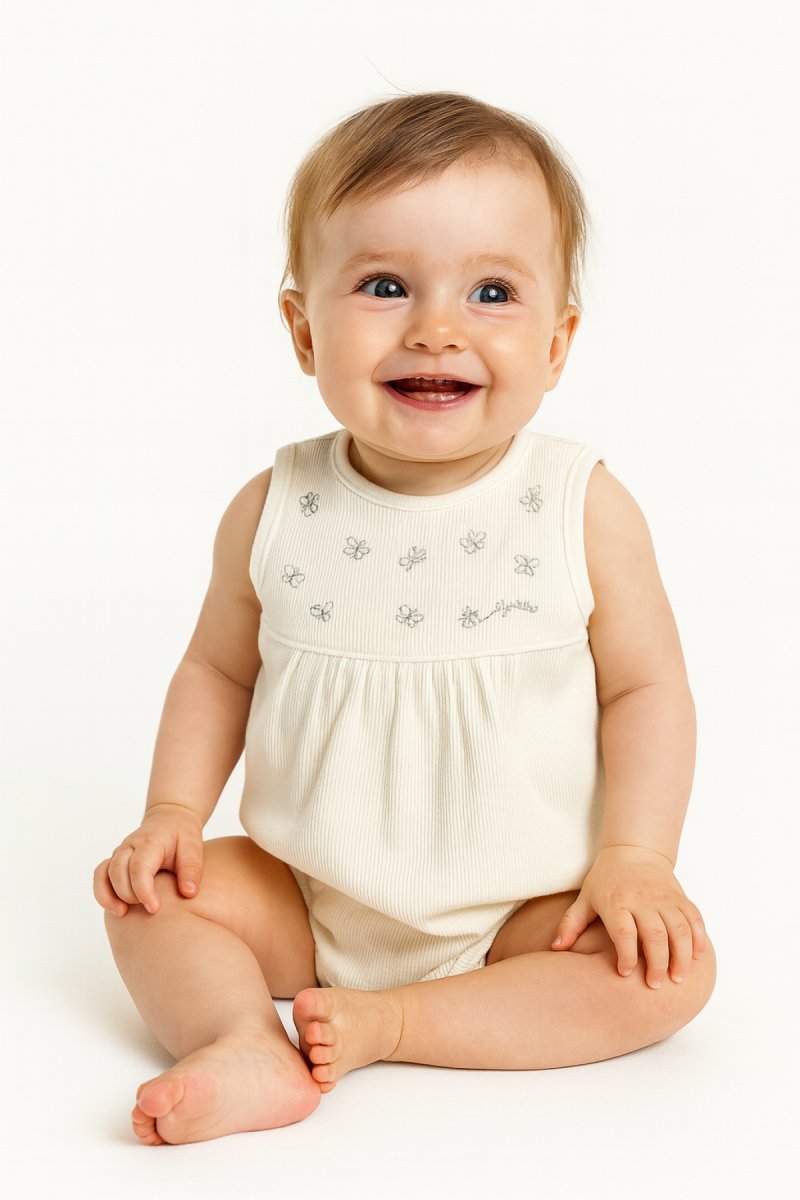 Enteritos Babucha  pique si manga bordado