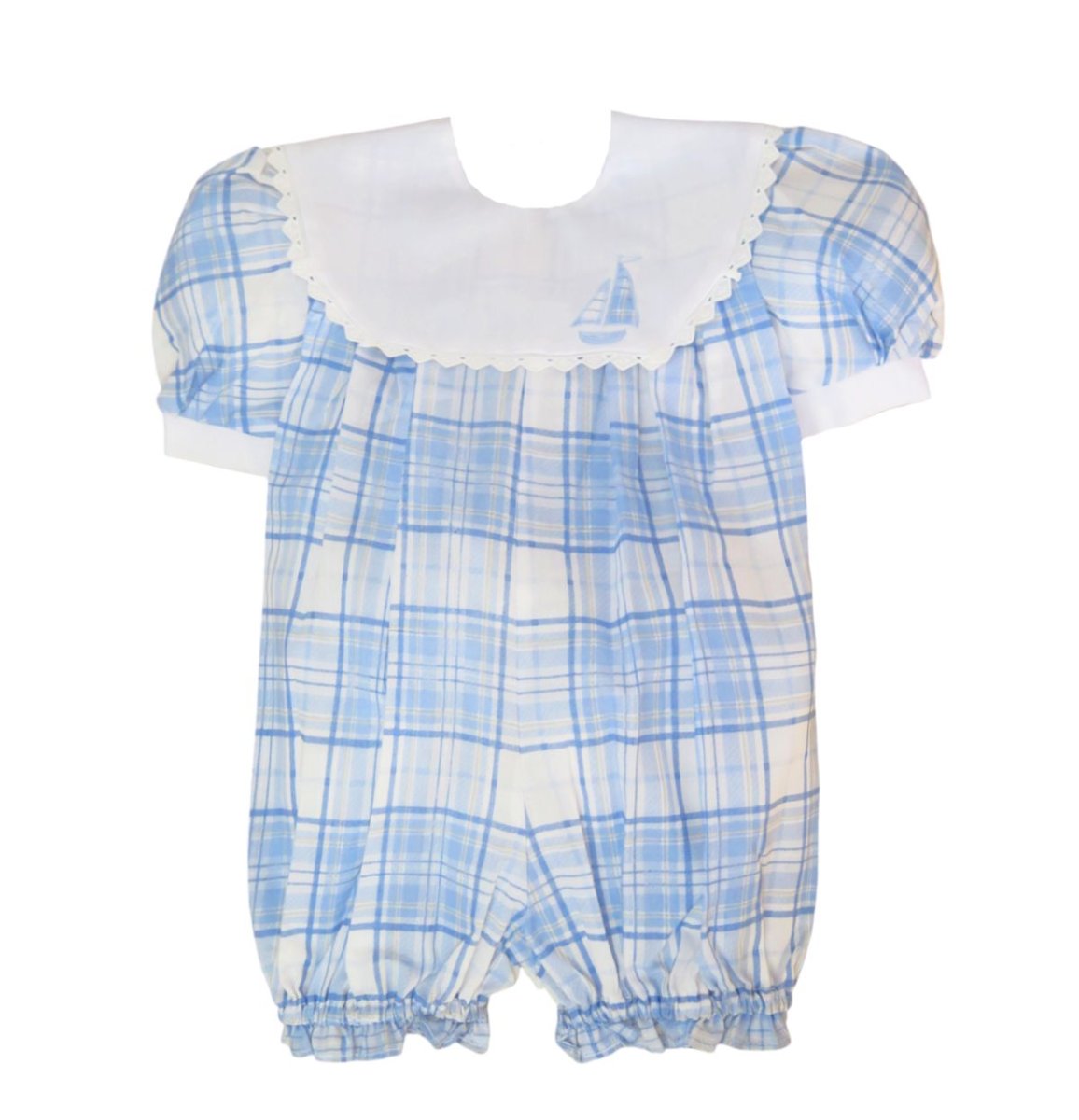 Enteritos Babucha escocesa bordada con puntilla