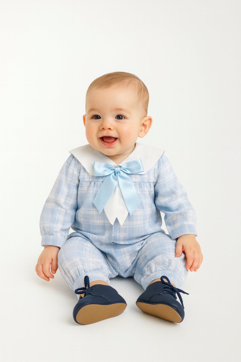 Enteritos Babucha viyela escocesa manga larga