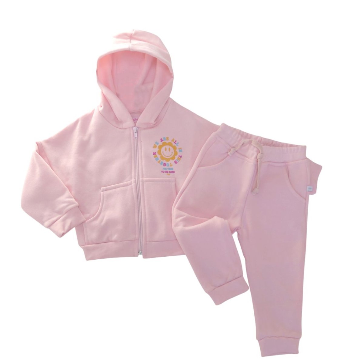 Conjunto De Frisa Campera Con Capucha Y Pantalon Con Puño