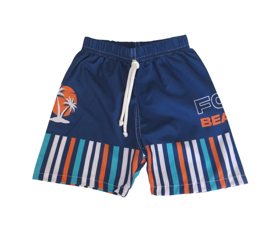 Short de Baño Microfibra Estampado Con Cintura Elastizada