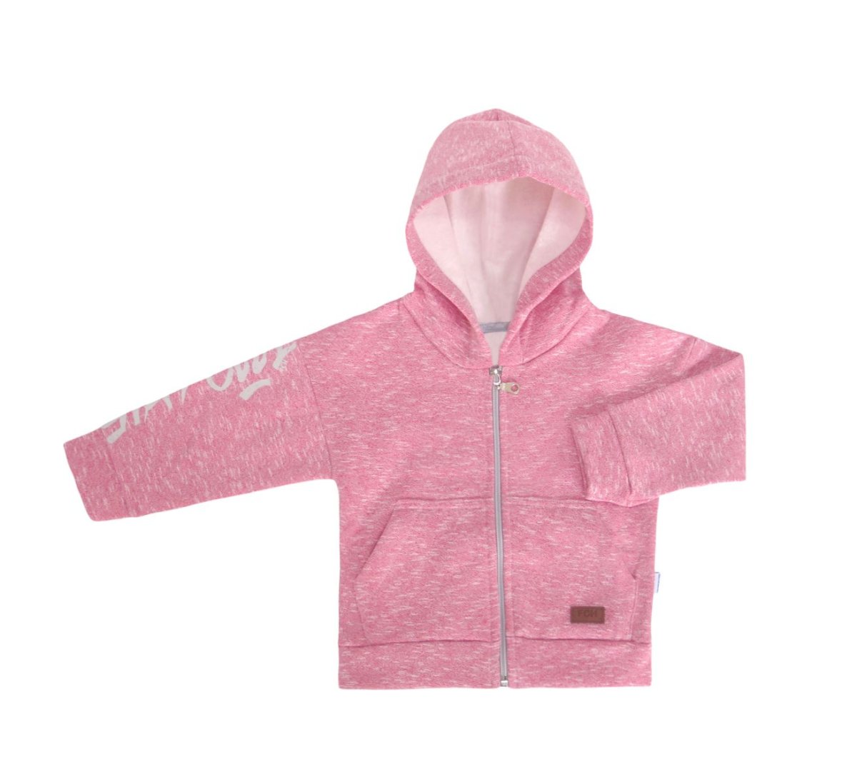 Campera con capucha friza marmoleada