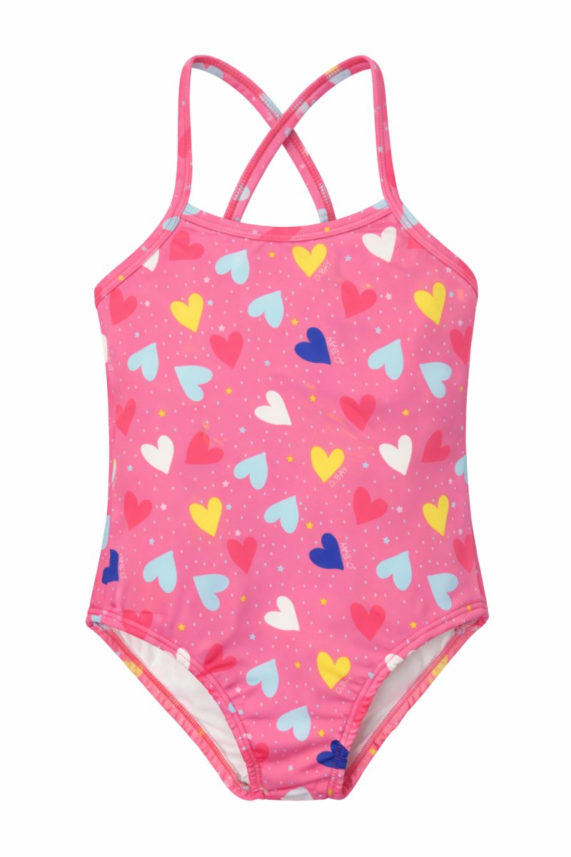 Malla entera estampada de corazones