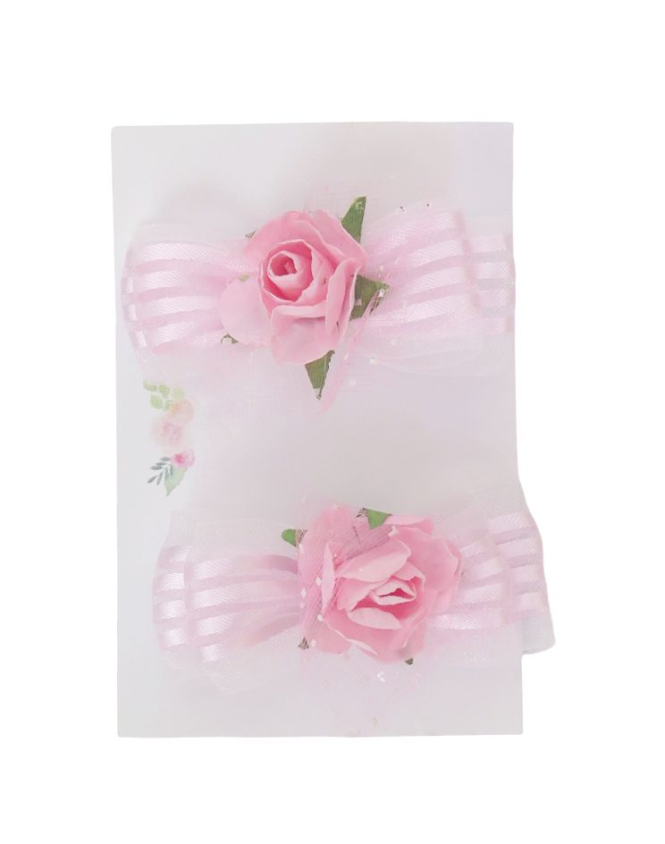 Moño pinza con flor para el cabello