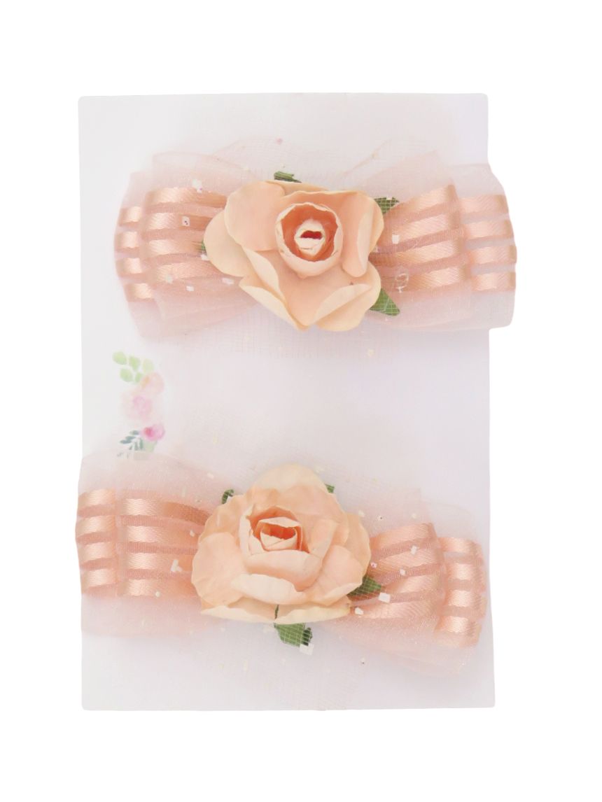 Moño pinza con flor para el cabello