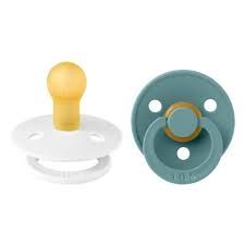 Chupete Bibs Colour Pacifier x 2 - White / Island Sea - Tetina De Caucho Natural - Latex - 0-6 Meses