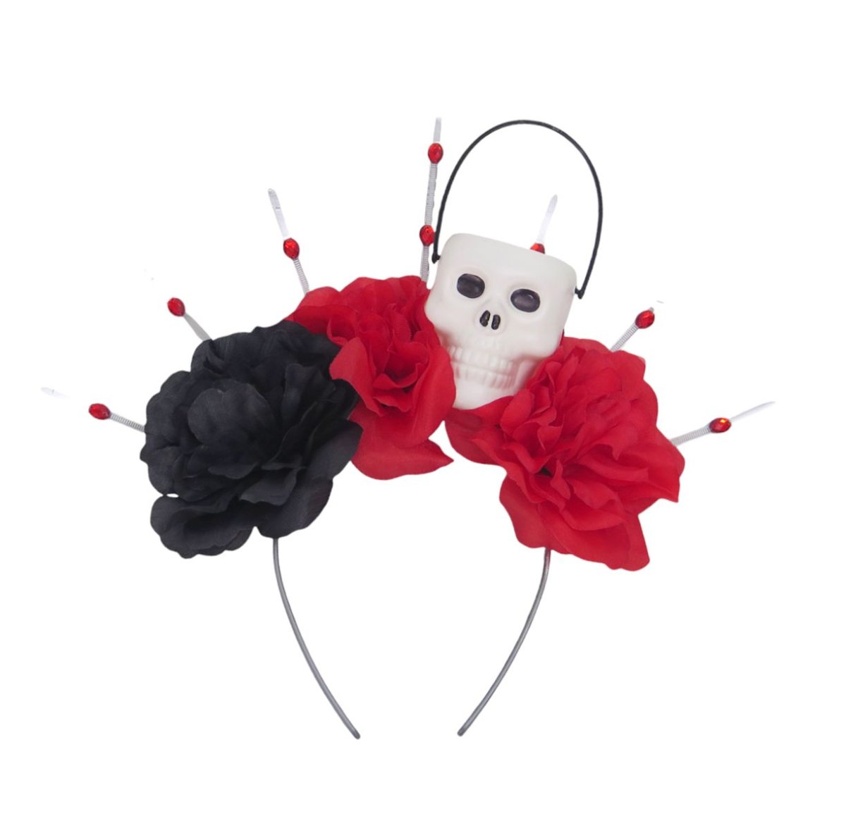 Vincha Halloween Calavera Con Flores