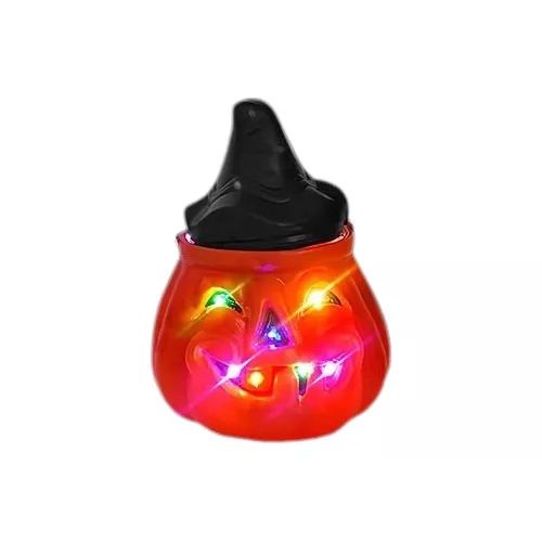 Calabaza Para Caramelos Con Tapa Y Luz- Cesto - Caramelera