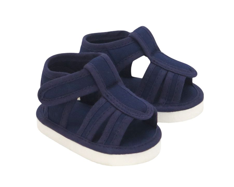 Sandalia Lona Velcro lisa con Base