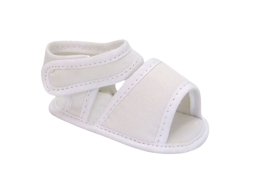 Sandalia tela lisa con velcro sin base