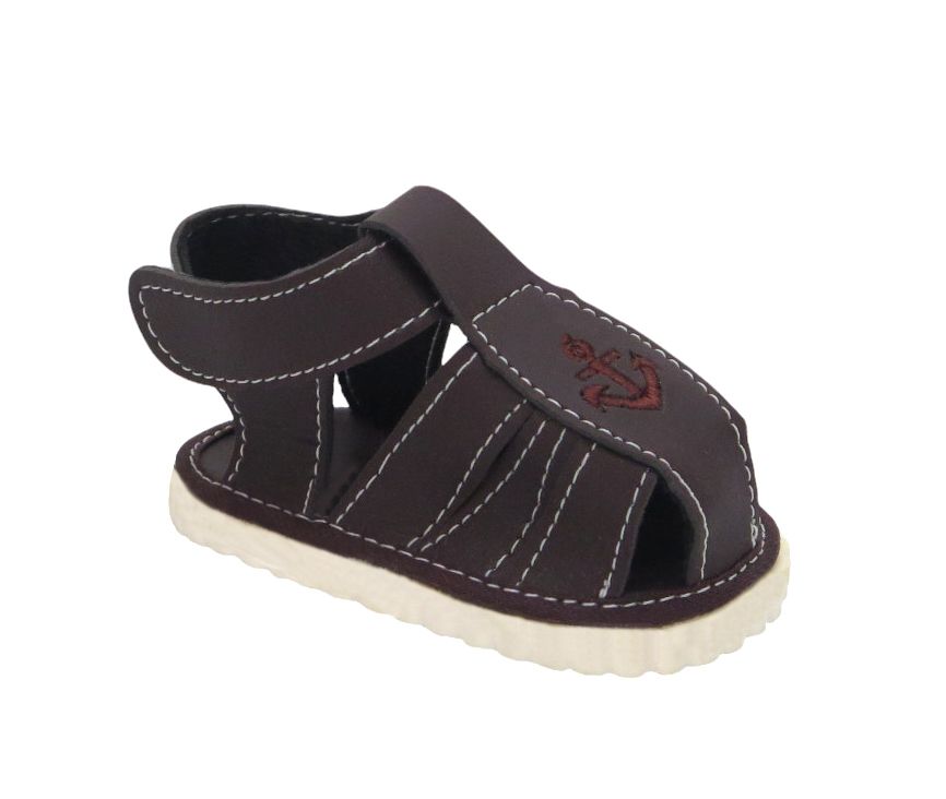 Sandalia Franciscana Cuerina Ancla Boradada con base y velcro