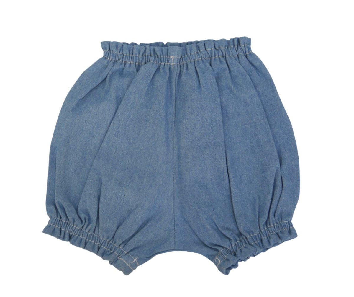 Bombachon Short con puño elastizado de jean
