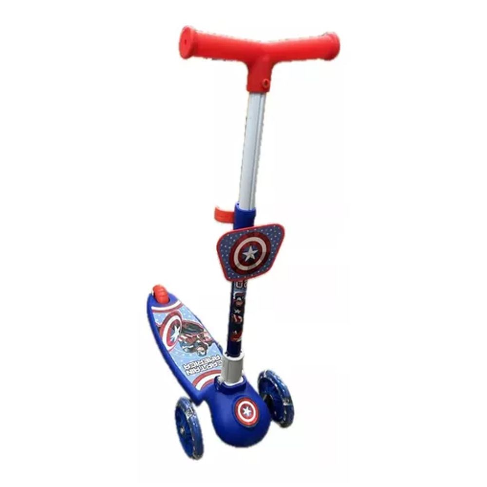 Monopatin Infantil Avengers Capitan America Plegable Con Luces En Las Ruedas