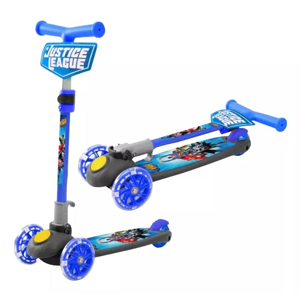 Monopatin 3 Ruedas Liga De La Justicia Plegable Con Luces En Las Ruedas