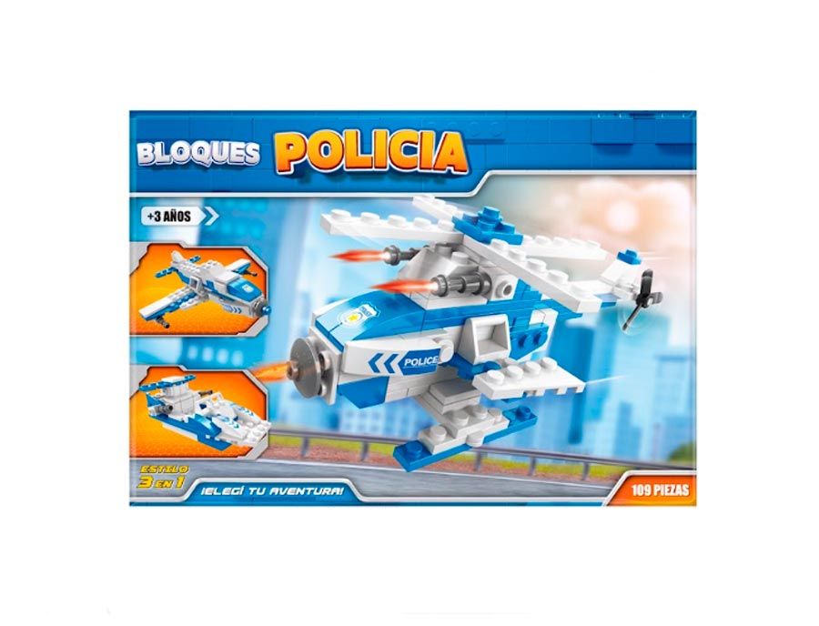 Bloques Policia 3 En 1 - 109 Piezas