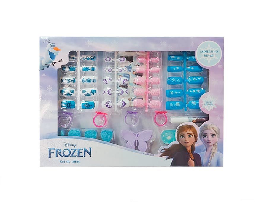 Set De Uñas Frozen - Con Adhesivo Bifaz - Manicura