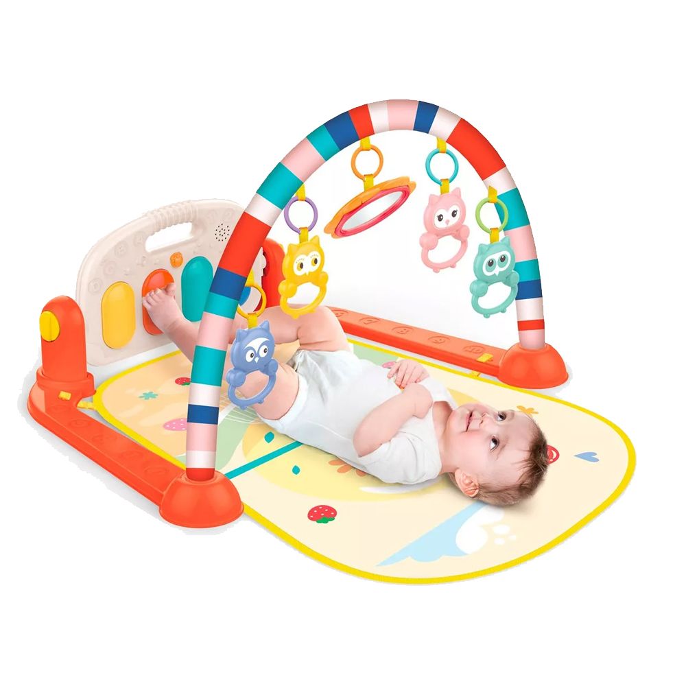Gimnasio Piano Manta Con Sonajeros Buho Para Bebe Luz Sonido