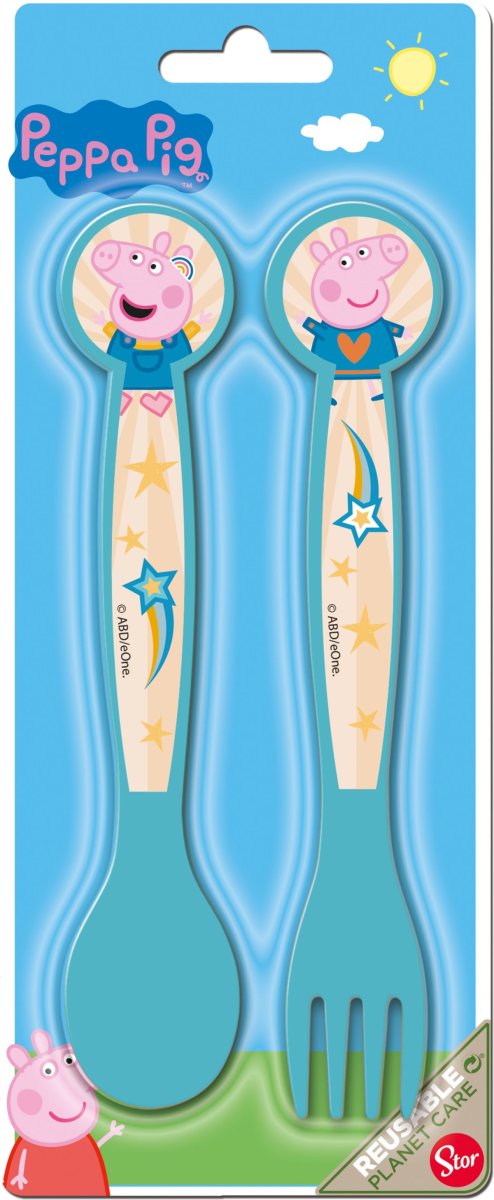 Set Cubiertos Tenedor y Cuchara Peppa Pig