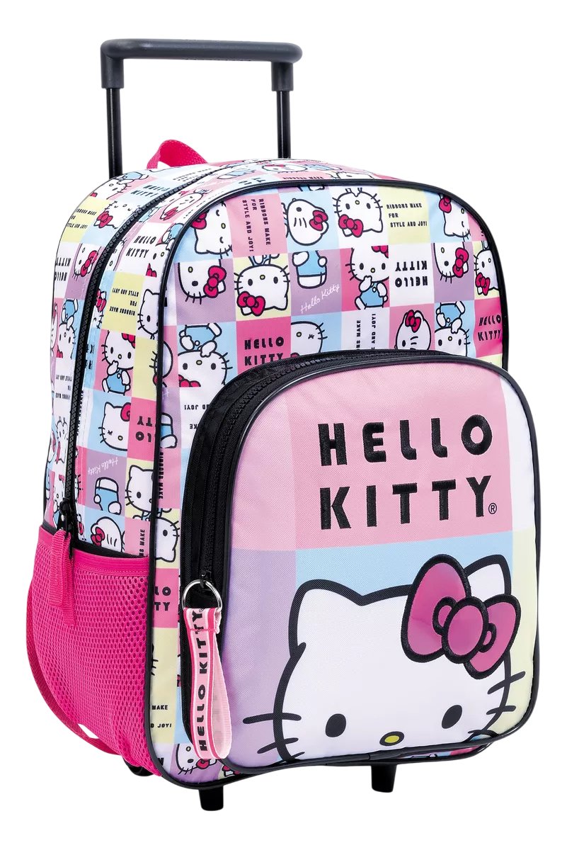 Mochila Con Carro Hello Kitty - Con Bolsillo Frontal - 14 Pulgadas