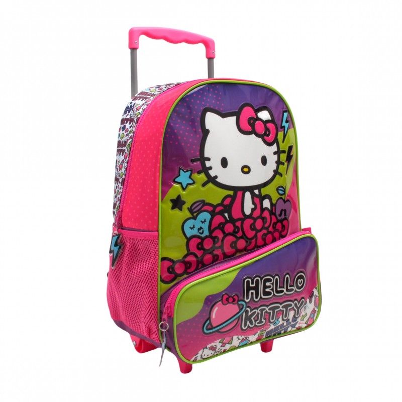 Mochila Con Carro Hello Kitty - 16 Pulgadas