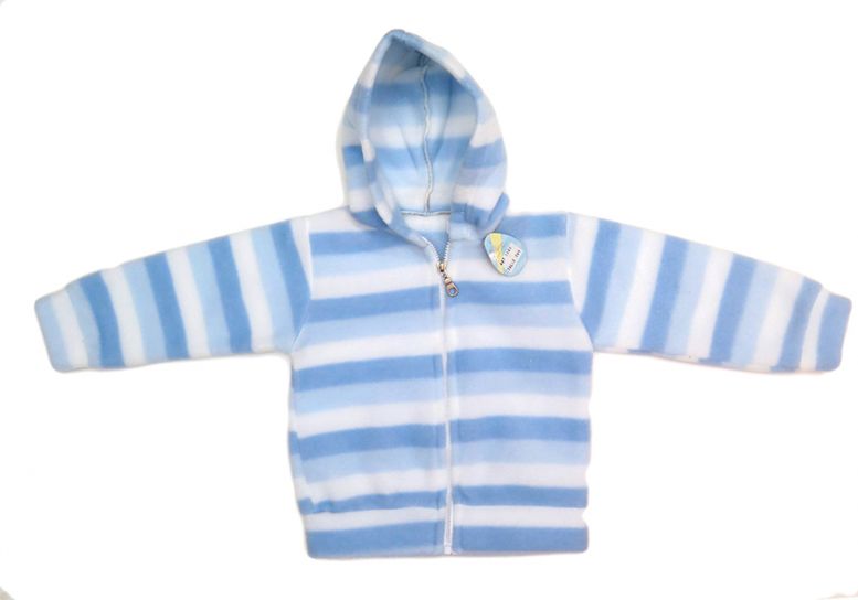 Campera Polar Rayada Con Capucha