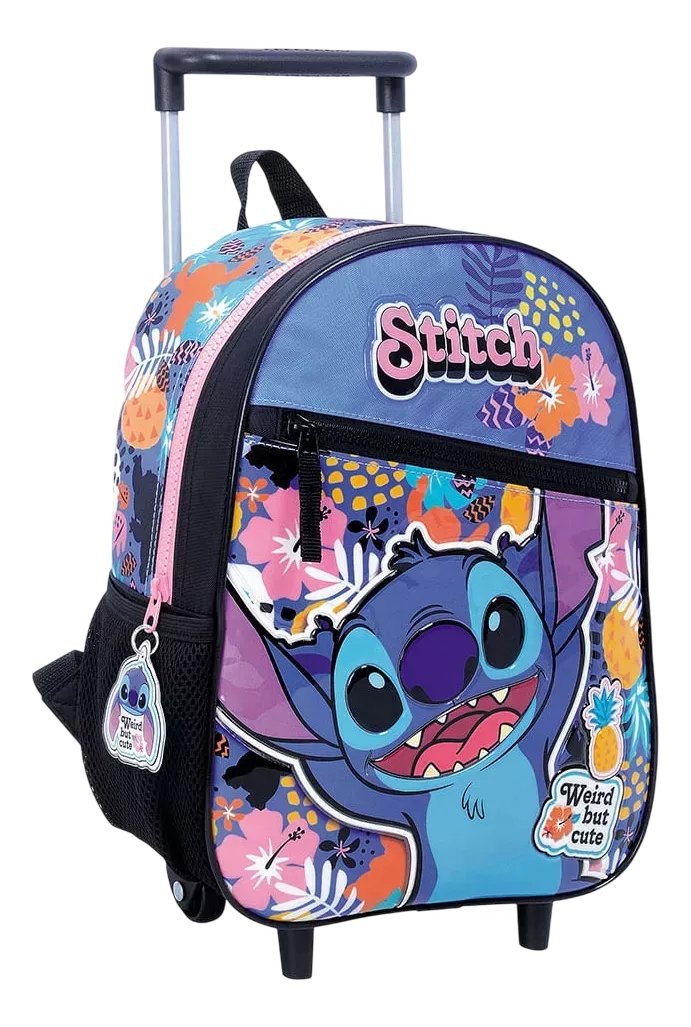 Mochila Con Carro Jardin Stitch - 12 Pulgadas