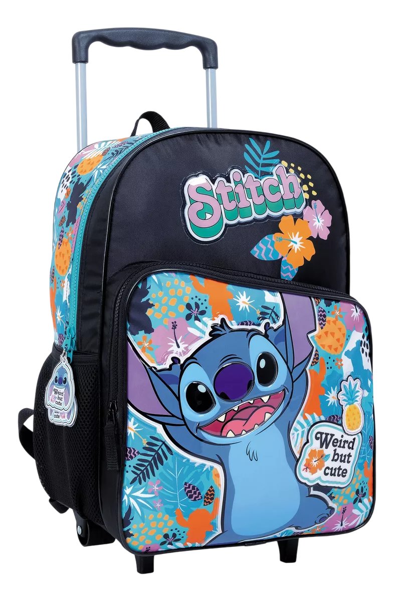 Mochila Con Carro Stitch - 16 Pulgadas