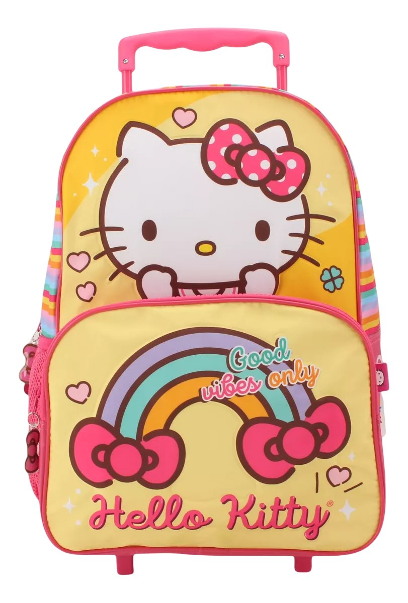 Mochila Con Carro Hello Kitty - 16 Pulgadas