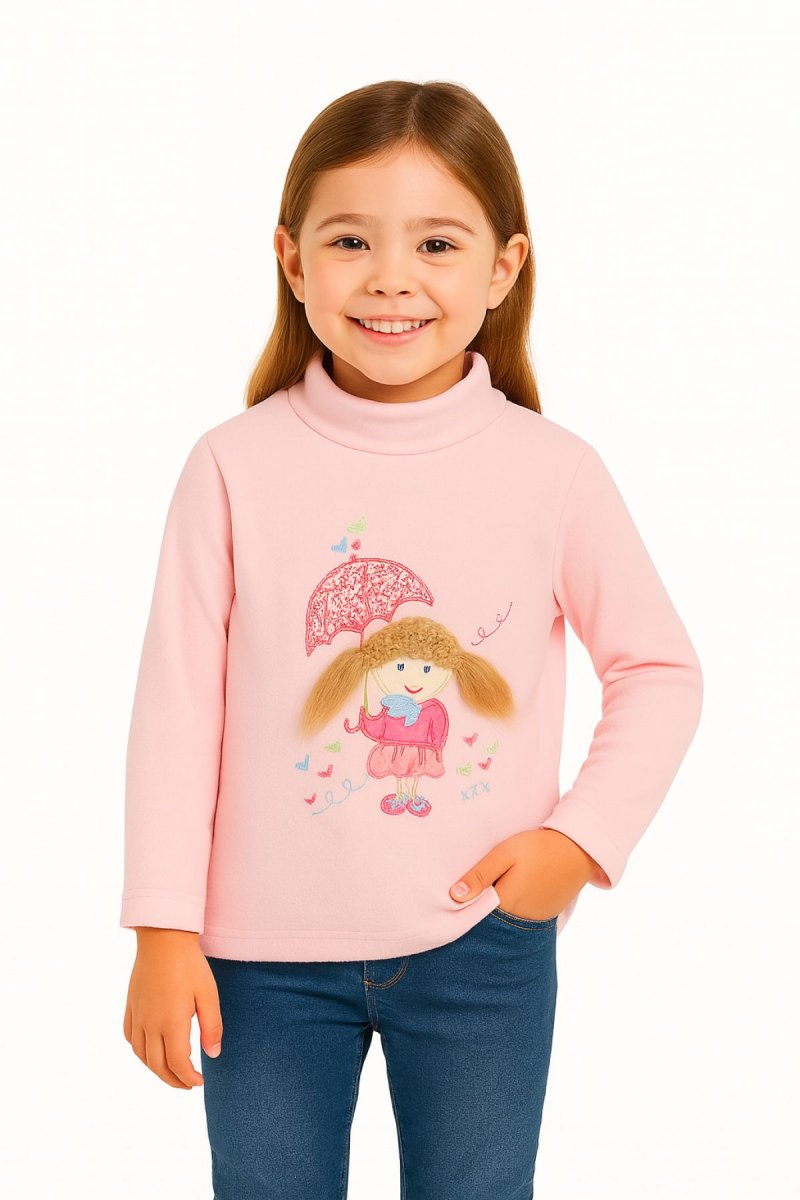 Buzo 1/2 Polera Micropolar Bordado muñeca