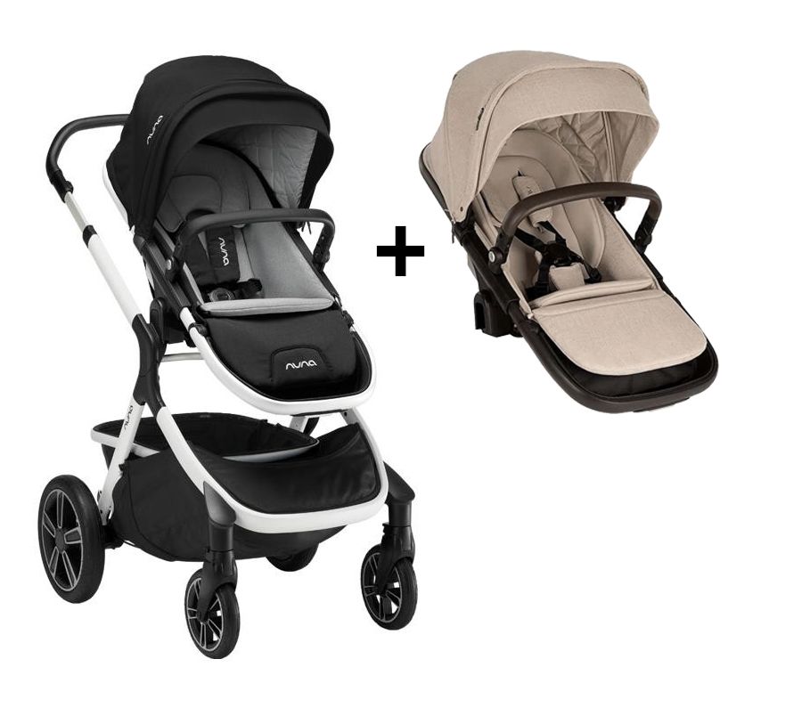 Demi Grow + Asiento Extra - Cochecito Doble Gemelar Mellizos