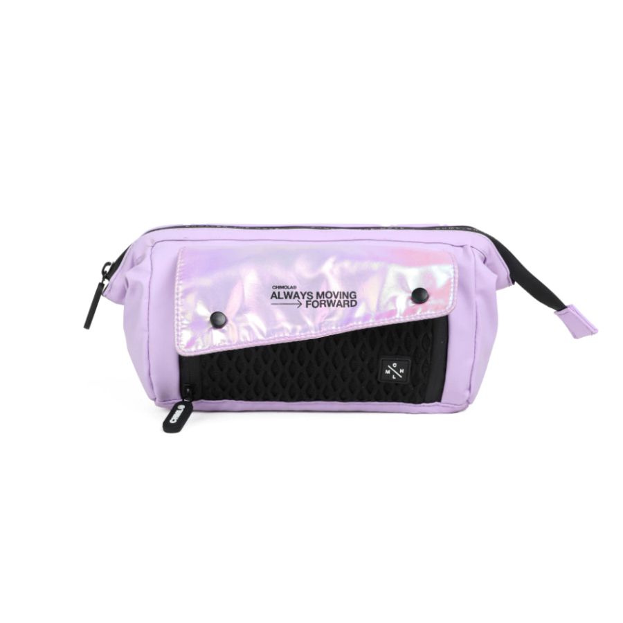 Cartuchera Con Estructura De Caucho Con Tornasol - Foil Light Purple