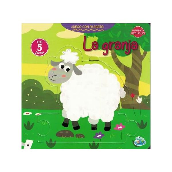 Libro La Granja - Tapa Dura - 5 Piezas De Encastre - Imprenta Mayúscula