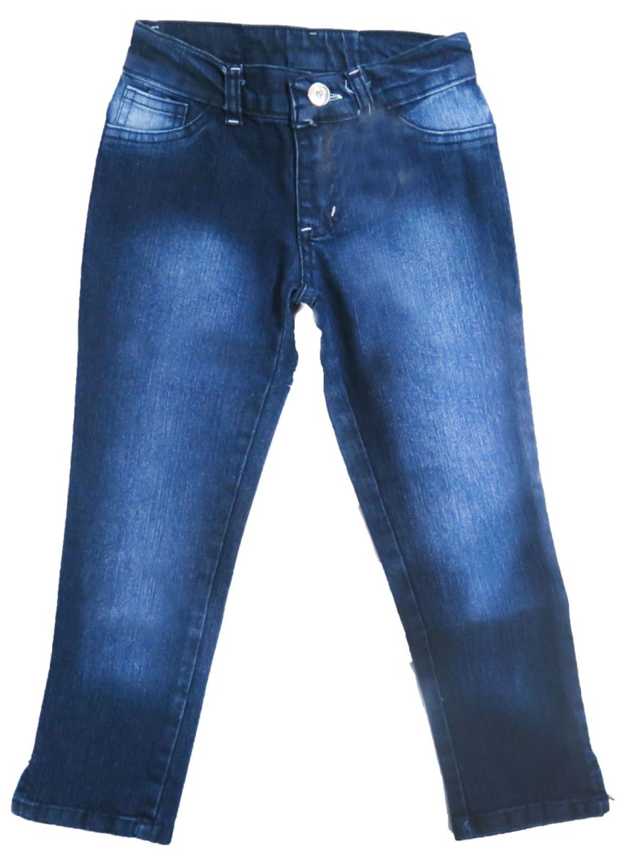 Pantalon nena jean elastizado con bolsillo bordado