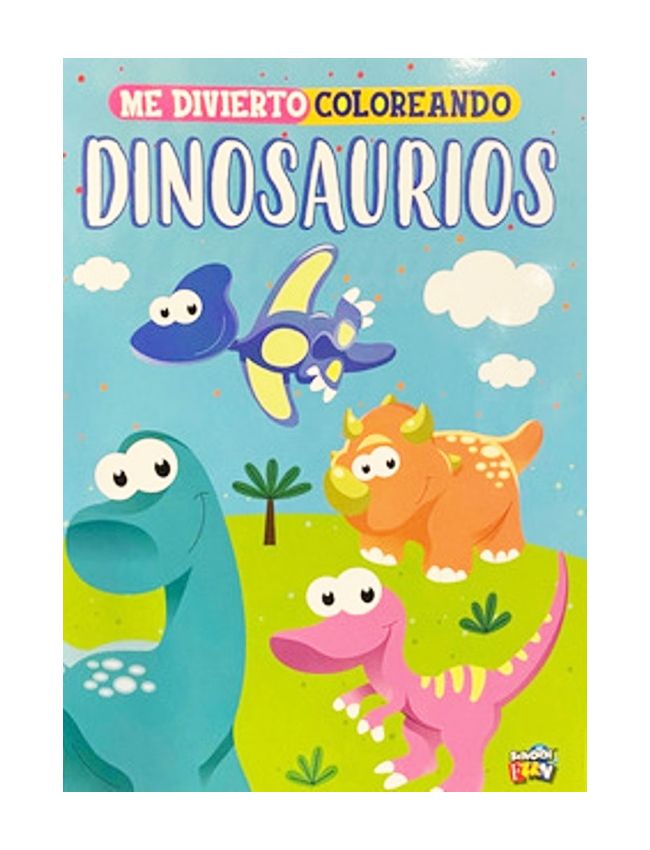 Libro Para Colorear Dinosaurios - Me Divierto Coloreando - Tapa Blanda