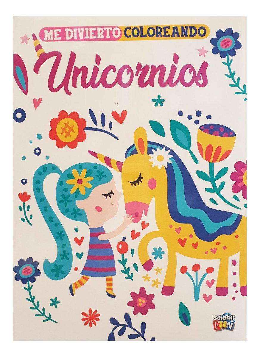 Libro Para Colorear Unicornios - Me Divierto Coloreando - Tapa Blanda
