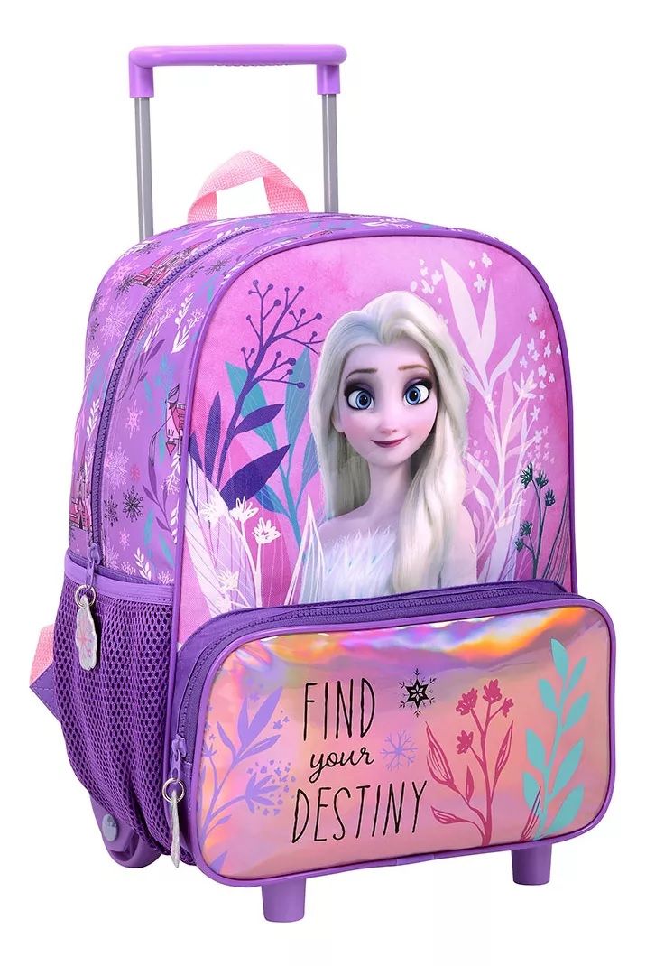 Mochila Con Carro Frozen Find Your Destiny - 17 Pulgadas