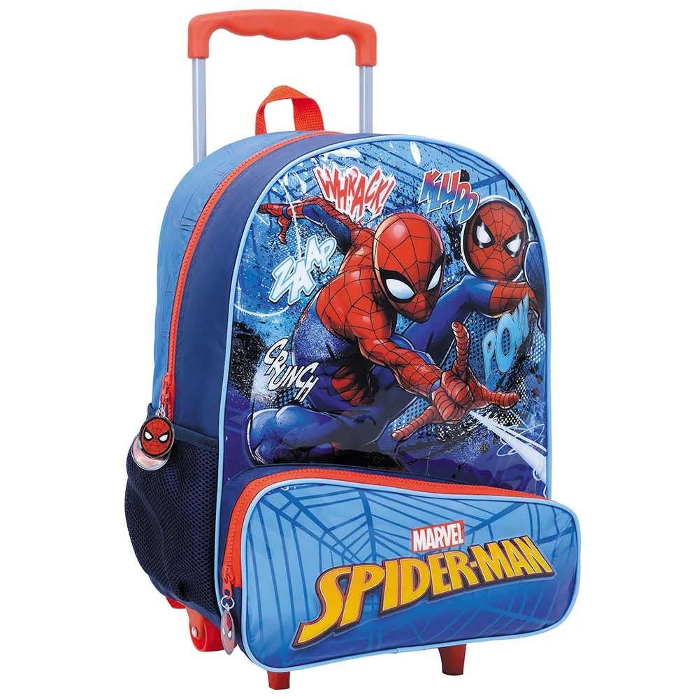 Mochila Con Carro Spiderman Line - 16 Pulgadas