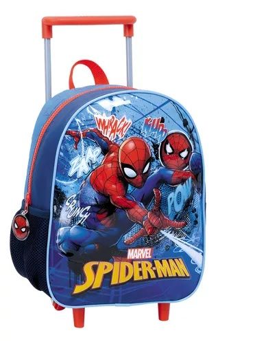 Mochila Con Carro Spiderman - 12 Pulgadas