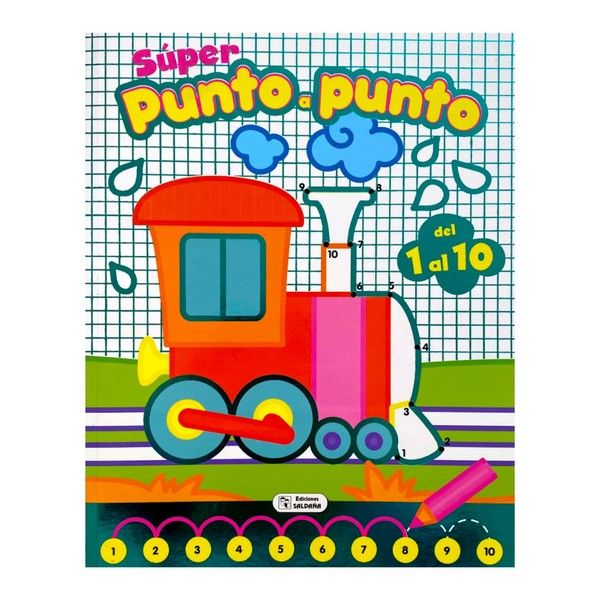 Libro Super Punto A Punto - Del 1 Al 10 - Para Colorear