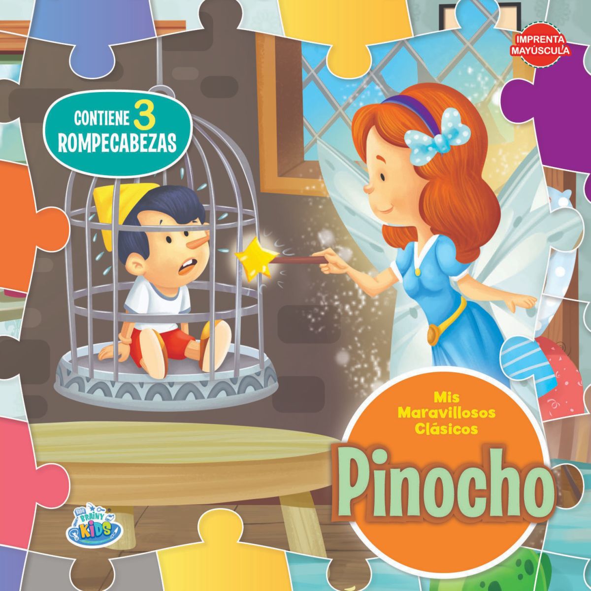 Libro Pinocho - Tapa Dura - Contiene 3 Rompecabezas- Mis Maravillosos clasicos