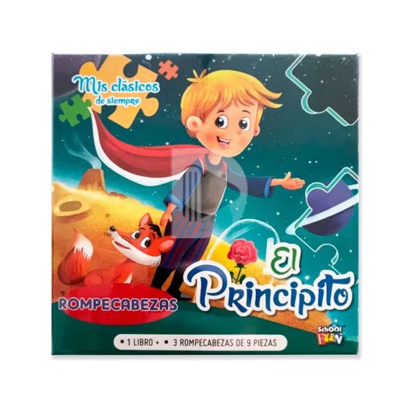 El Principito - 1 Libro - 3 Puzzles De 9 Piezas