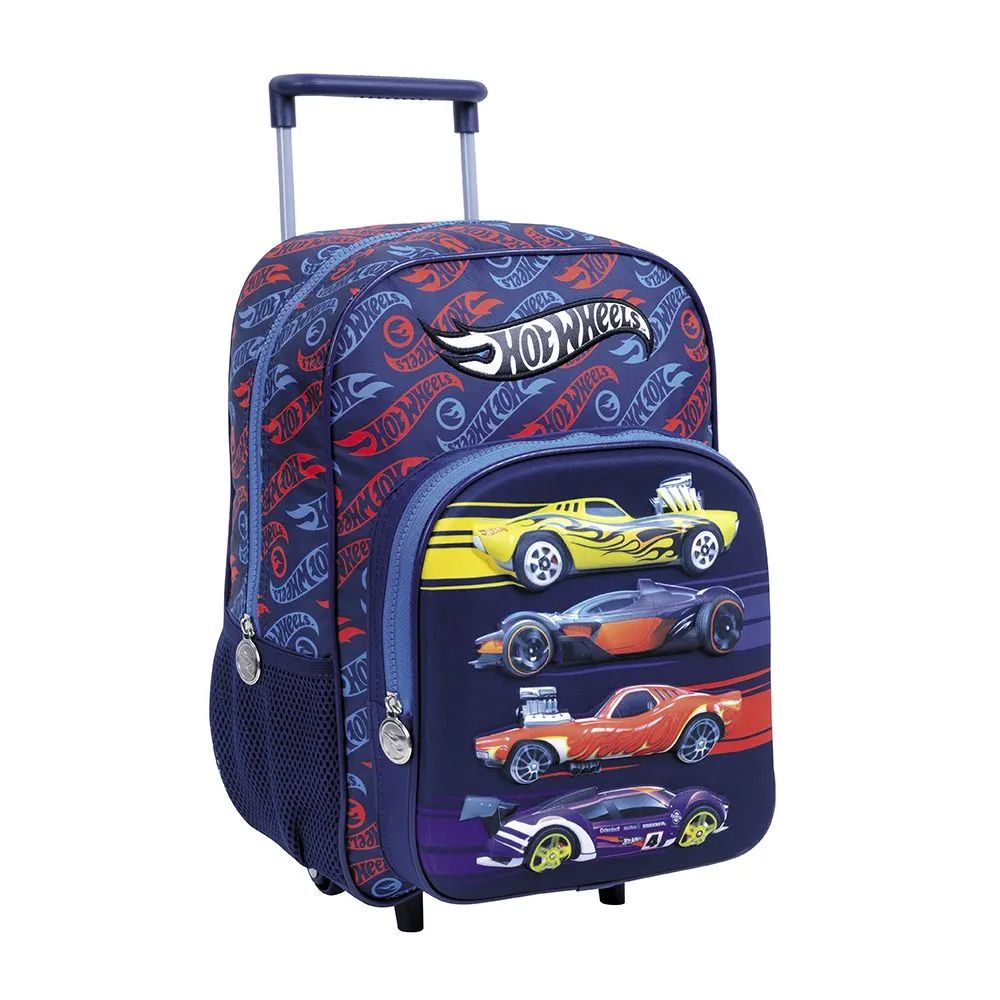 Mochila Con Carro Hot Wheels Fast - 14 Pulgadas