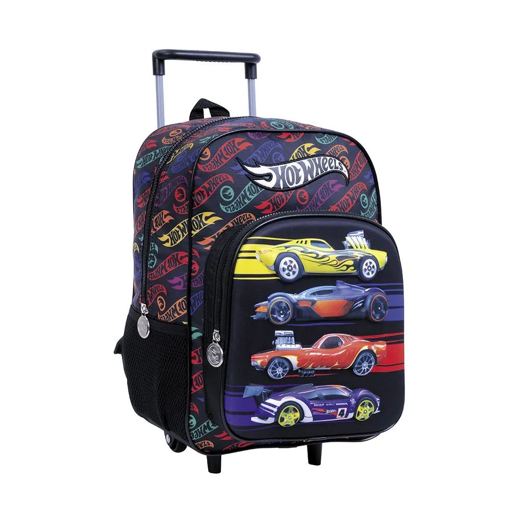 Mochila Con Carro Hot Wheels Fast - 14 Pulgadas